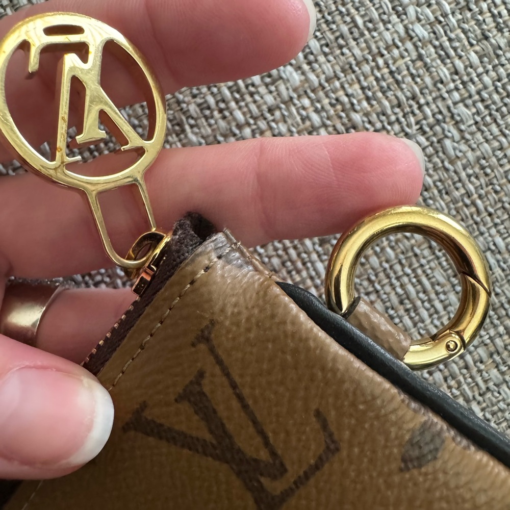 SALE! 💕 Louis Vuitton Reverse Mono Zip Coin Pouch -Square Pouch from Trio Pouch - Picture 2 of 8